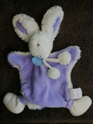 Doudou compagnie lapin plat - compagnie,