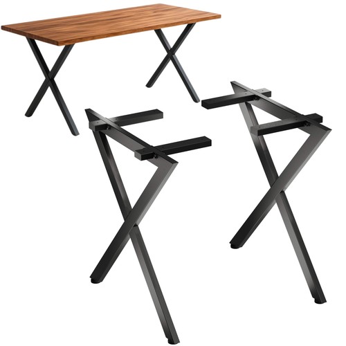 Pieds table métal noir - x,