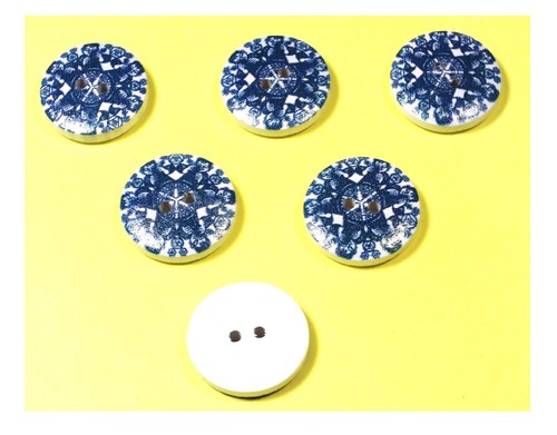 Lot boutons bois rond - 6,