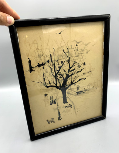 Dessin original encre fusain - dessin, ?