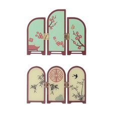 Paravent décoratif Art chinois traditionnel Mini paravent Mini séparateur pour