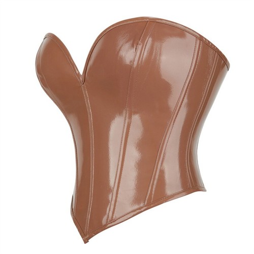 Corset cuir pvc noir pour - en,