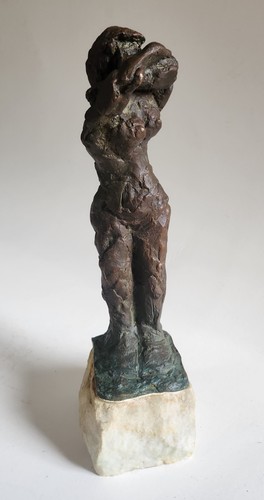 Sculpture bronze brutaliste - bronze,