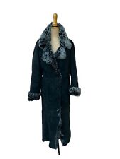 Maxi Manteau en mouton retourné vintage Daim Noir Taille 42 Reversible Top