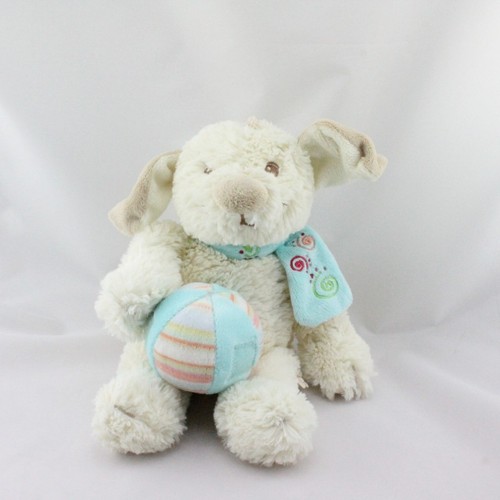 Doudou musical chien blanc