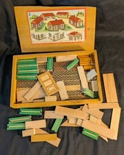 Antique Wooden House Building Set, Vintage