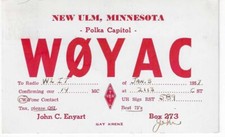 QSL  1957 New Ulm  Minnesota   radio card