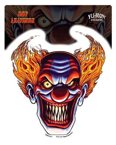 Autocollant biker evil clown - biker,