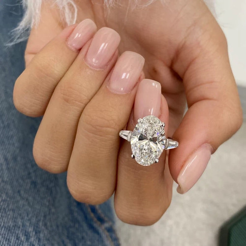 Bague solitaire diamant ovale - bague,