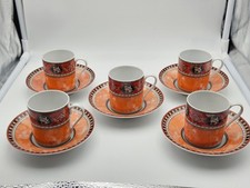 Service de 5 tasses à café Geneviève Lethu porcelaine Limoges