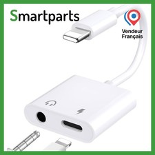 Adaptateur Jack 3.5mm casque audio & Chargeur pour iPhone Blanc