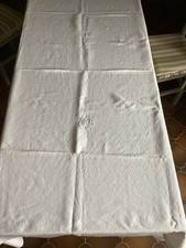 nappe ancienne lin jacquard