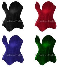 Overbust Velvet Corset Steel Boned Corset  Top Drawer Waist Training Corset