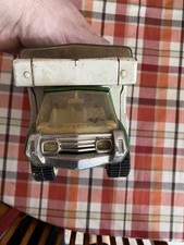 VINTAGE TONKA PRESSED STEEL GREEN & WHITE RV MOTORHOME CAMPER 10 1/2" LONG
