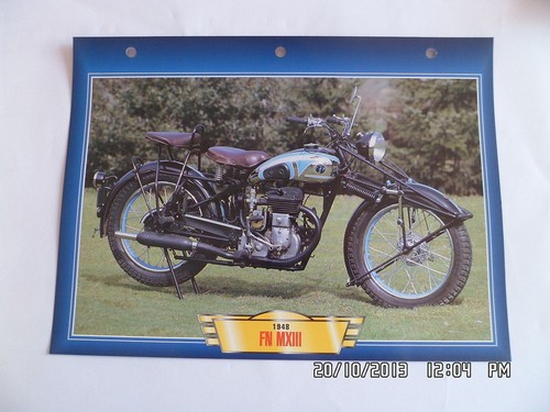 Carte fiche moto mxiii 1948 - carte,