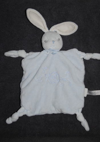 Doudou plat lapin bleu - 🍀doudou,