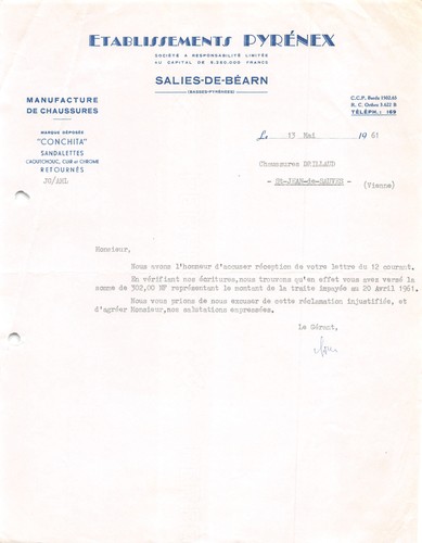 1961 manufacture chaussures - 1961, de