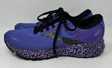 Brooks Ghost 14 Womens Size 7 B Purple Leopard Athletic Running Shoes