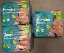 3 x Vintage Diapers Nappies Couche Windeln Pampers Active Baby Dry 2017 SEALED