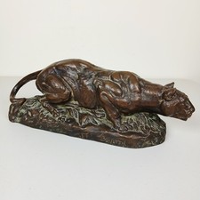 Mid Century Bronze Panther Sculpture by Boulton 1960s Masculine MCM