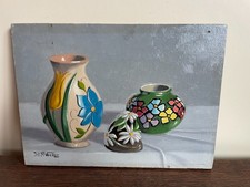 Tableau Ancien huile sur panneau J.B Maurice VECKER (1899-1988) nature morte