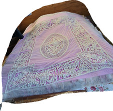 Antique bed top / lace / 220 x 200 / transparent / antique linen