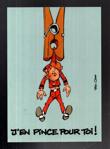 Carte postale spirou en - postale, spirou.