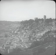 Cotignac, Var village, old photo glass plate, positive 8.5x10 cm