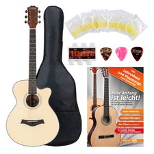 Guitare Acoustique Folk Concert Cutaway en Sapelli Set d'apprentissage Housse