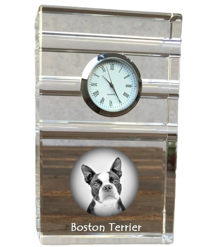 Boston terrier horloge verre - -,