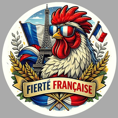 Sticker fierte francaise coq - sticker,