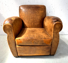 Ancien fauteuil club cuir - fauteuil,