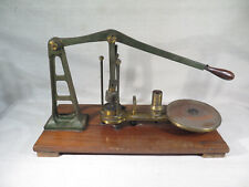OLD SCIENTIFIC INSTRUMENT VACUUM PUMP LAB MAHOGANY BRASS