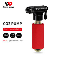 WEST BIKING Mini Aluminum Bike Bicycle Pump Fast Air CO2 Inflator Ball Pump