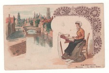 CHICORY ADVERTISING CPA - BELGIUM - BRUGES - LACE - THE GREEN QUAY