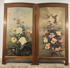 Paravent en bois et huiles sur