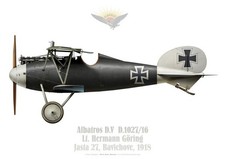 Print Albatross D.V, Lt Hermann Goering, Jasta 27, 1918 (by D. Douglass)