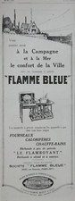 1925 BLUE FLAME PRESS ADVERTISEMENT COLOR STOVES HEATING BATHS