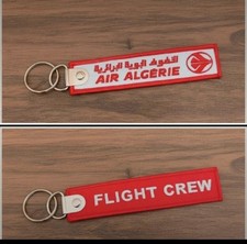 Porte Clé Brodé Avion Flamme Air Algérie