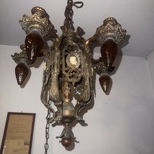 Vintage five light chandelier￼I Believe To￼ be cast bronze working condition