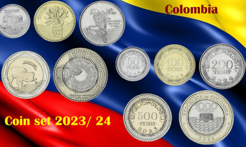 Pièces colombie 1000 500 - 500, 200