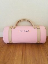 Veuve Clicquot Barrel Tube Handbag Purse in Pink x Beige NWOT