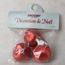 Boules Noël Satin Rouge - Lot Vintage - Décoration Sapin