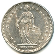 Suisse 2 francs argent