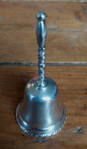 Solid silver table bell - silver,