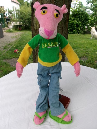 Peluche doudou panthère rose - panthère,
