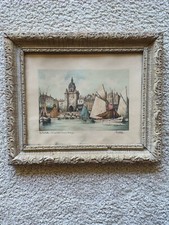 💥Impression Barday La Tour De La Grosse Horloge La Rochelle Cadre Sous Verre 💥