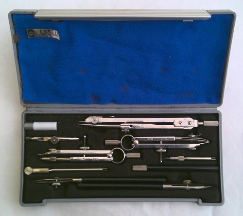 Ancienne boite compas essel - boite,