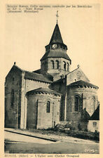 HURIEL card The church with octagonal bell tower Blessed Romanesque old grid
