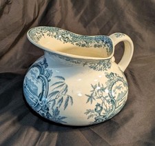 Beautiful toilet jug colonial decor, Terre de Fer, earthenware from Longwy